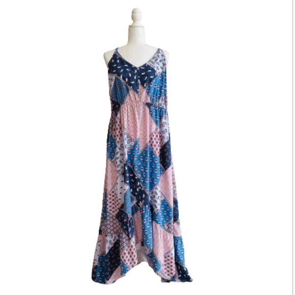 Isabel Maternity Dress by Ingred & Isabel Paisley Patchwork Midi Maxi Size XXL - Picture 1 of 12